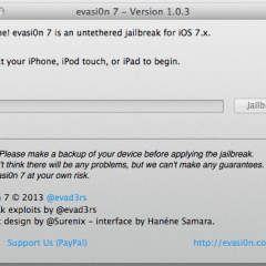 Aggiornamento per Evasi0n7 (v 1.0.3), aggiunta compatibilità per iOS 7.1 beta 3
