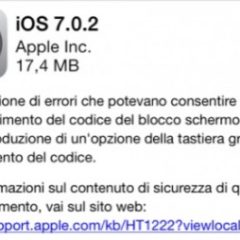 Disponibile iOS 7.0.2